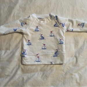 The Beaufort Bonnet Company White Sailboat Sweatshirt